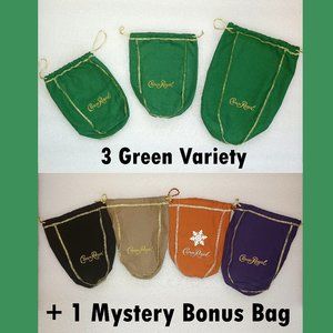 Green Crown Royal Bags Variety Pack + Bonus Mystery bag - 750 ML, 1 L, 1.75 L
